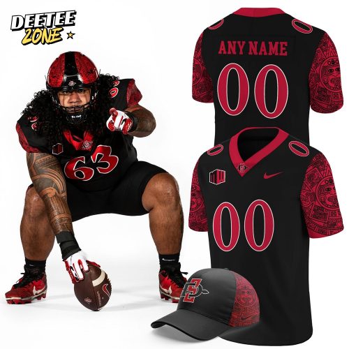 San Diego State Special New Custom Football Jersey – Black