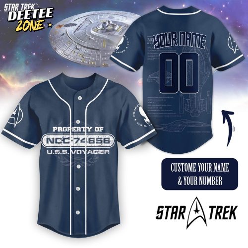 Star Trek Property Of U.S.S. Voyager Customized Baseball Jersey