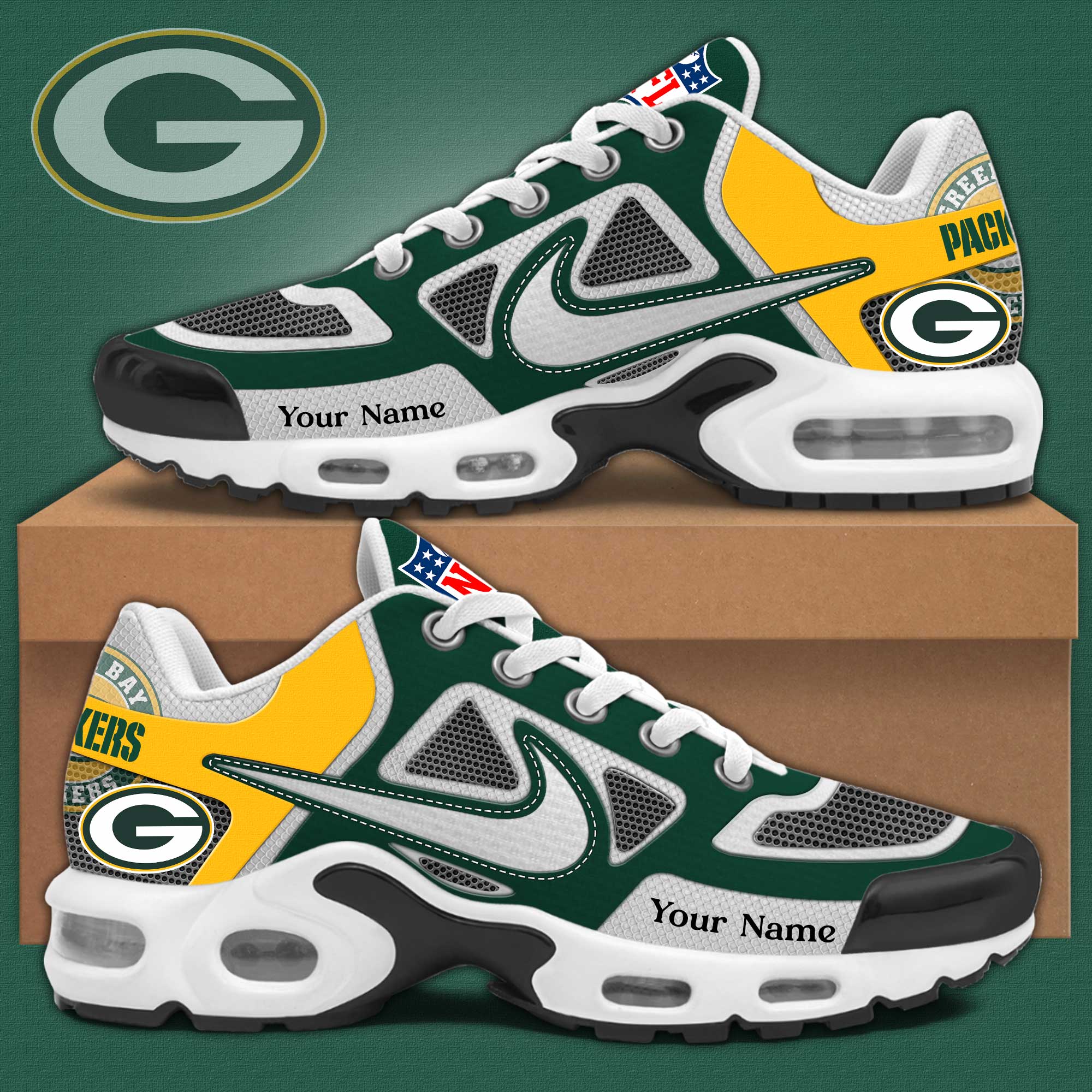 Green Bay Packers NFL 2025 Air Max Sport Shoes Green Bay Packers NFL 2025 Air Max Sport Shoes