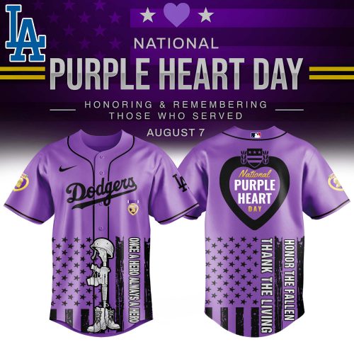 Los Angeles Dodgers MLB National Purple Heart Day Jersey 2025