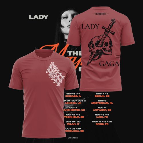 Lady Gaga The Mayhem Ball Tour 2025 Special Tee – Brown
