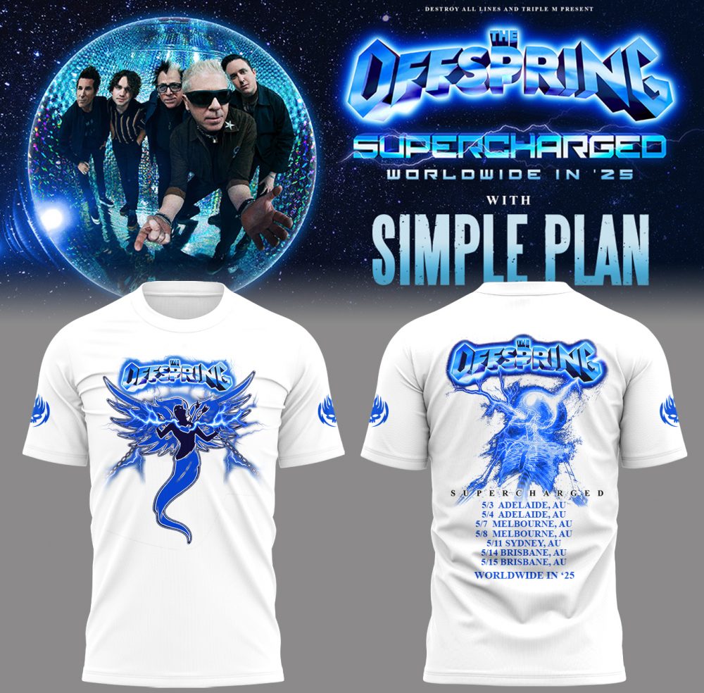 “The Offspring Supercharged Worldwide in ’25” White Shirt