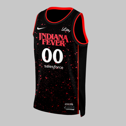 Indiana Fever x Stranger Things Rebel Swingman Limited Edition Black Basketball Jersey