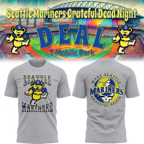 Seattle Mariners Grateful Dead Night Special Grey Tee