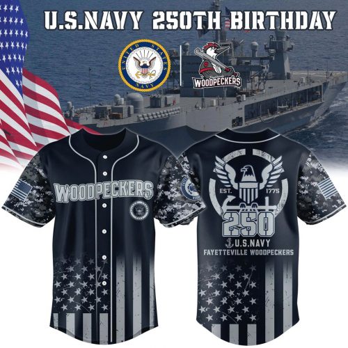 Fayetteville Woodpeckers MiLB x U.S.NAVY 250th Birthday Baseball Jersey