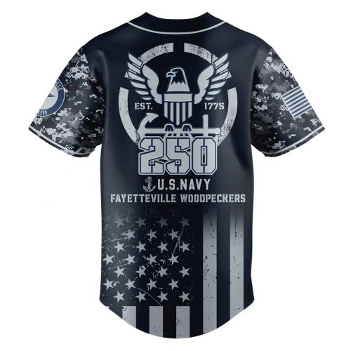 Fayetteville Woodpeckers MiLB x U.S.NAVY 250th Birthday Baseball Jersey