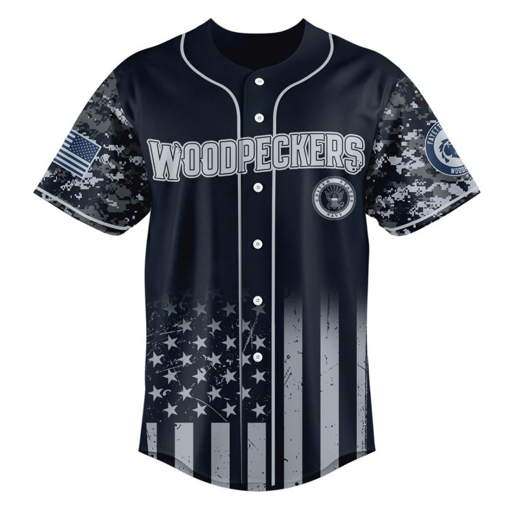 Fayetteville Woodpeckers MiLB x U.S.NAVY 250th Birthday Baseball Jersey