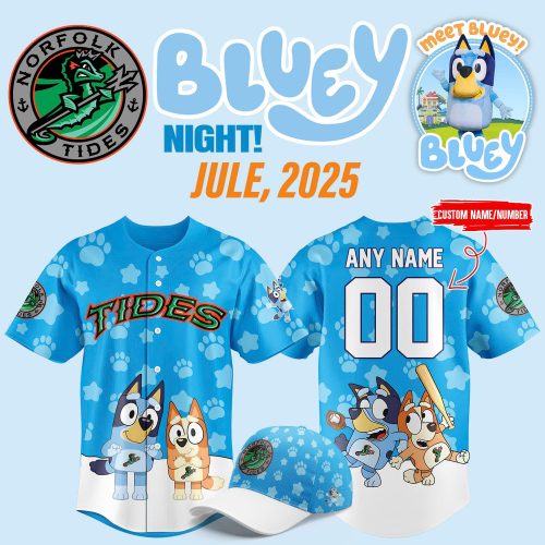 Norfolk Tides x Bluey Night 2025 Limited Baseball Jersey