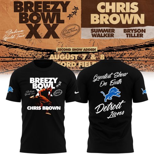 Detroit Lions x Chris Brown Breezy Bowl XX 2025 Tee
