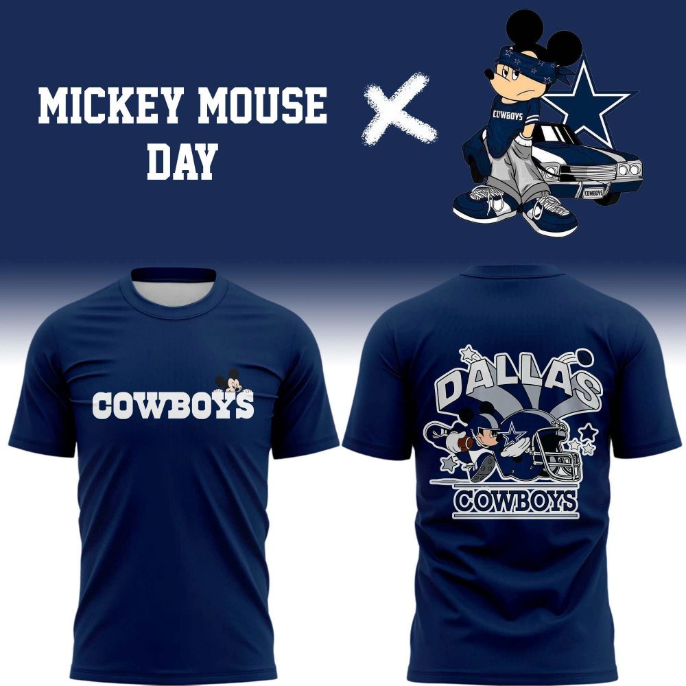Dallas Cowboys x Mickey Mouse Day Special New T-Shirt – Blue