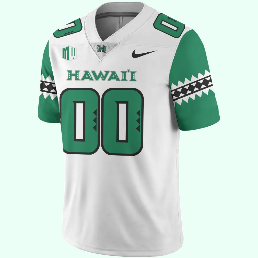 Hawaii Rainbow Warriors Special New Custom Football Jersey – White