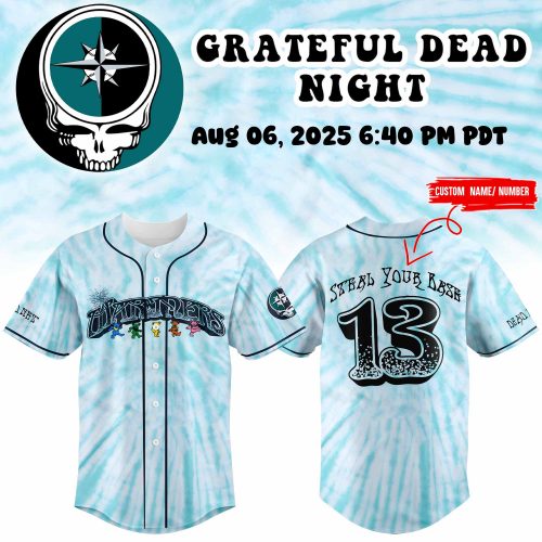 Seattle Mariners Grateful Dead Night 2025 Customized Baseball Jersey