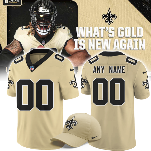 New Orleans Saints Gameday Golds Alternate Game Player Football Jersey