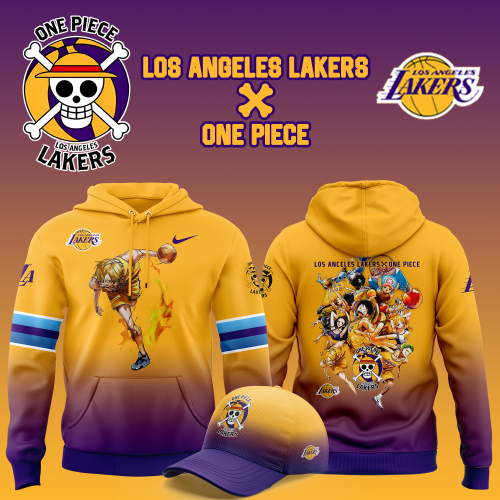 NBA Los Angeles Lakers Hoodie Set Custom Sanji One Piece