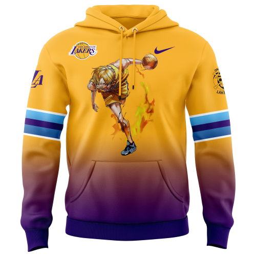 NBA Los Angeles Lakers Hoodie Set Custom Sanji One Piece