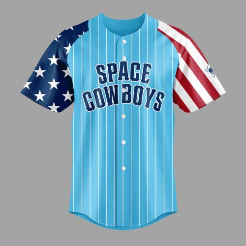 Sugar Land Space Cowboys 4th of July Patriotic Custom Baseball Jersey