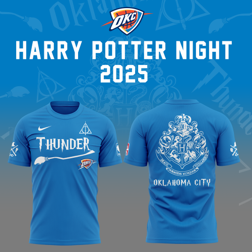 Oklahoma City Thunder x Harry Potter Night Blue Shirt 2025