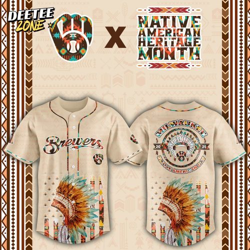 Brewers Special Native American Day Limited Edition-3D Baseball Jersey