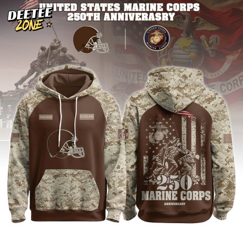 Cleveland Browns x U.S. Marine Corps 250th Birthday Hoodie Set
