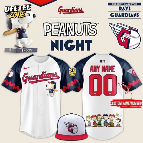 Cleveland Guardians x Peanuts Night Baseball Jersey 2025