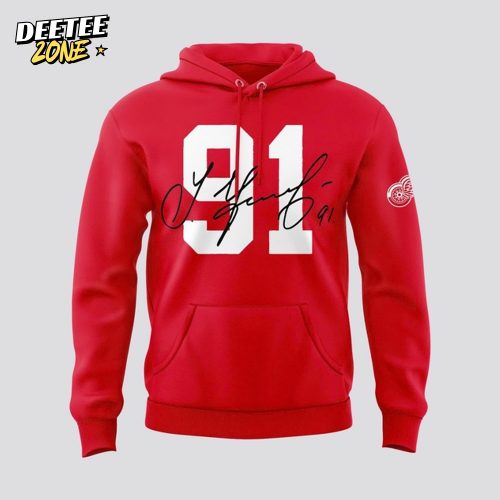Detroit Red Wings x Sergei Fedorov Signature Red Hoodie