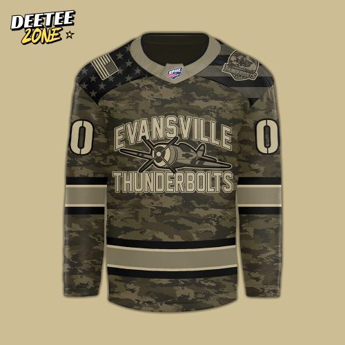 Evansville Thunderbolts x Military Appreciation Day Night 2025 Hockey Jersey