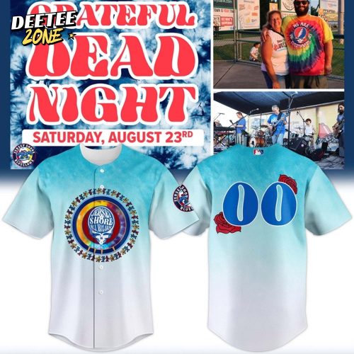 Jersey Shore BlueClaws x Grateful Dead Night 2025 Custom Baseball Jersey