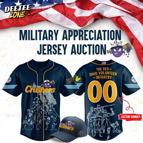 Lake Erie Crushers x Mititary Appreciation Baseball Jersey 2025