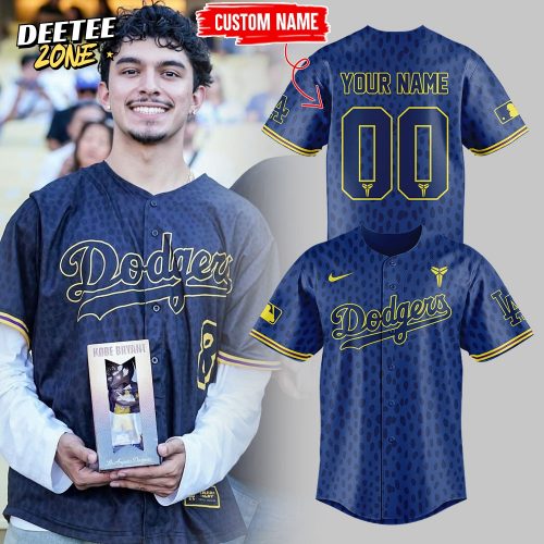 Los Angeles Dodgers Celebrating Kobe’s Bobblehead Night Blue Jersey