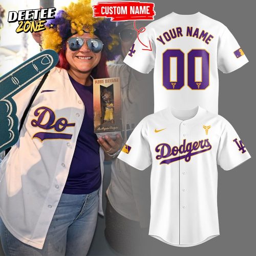 Los Angeles Dodgers Celebrating Kobe’s Bobblehead Night White Jersey