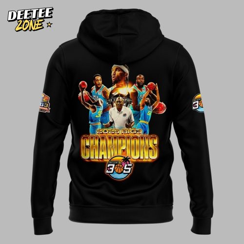 Miami 305 Champions Big3 2025 Black Hoodie