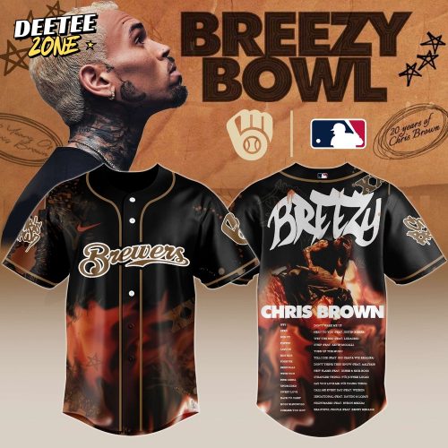 Milwaukee Brewers x Chris Brown “Breezy Bowl XX Stadium World Tour” 2025 Jersey Editions Limited