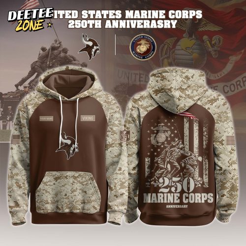 Minnesota Vikings x U.S. Marine Corps 250th Birthday Hoodie Set