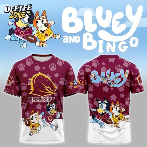 NRL Brisbane Broncos Mixed Bluey and Bingo T-shirt