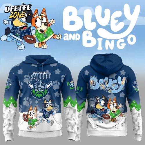 NRL Canberra Raiders Mixed Bluey and Bingo Hoodie