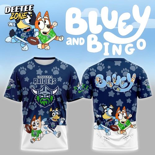 NRL Canberra Raiders Mixed Bluey and Bingo T-shirt