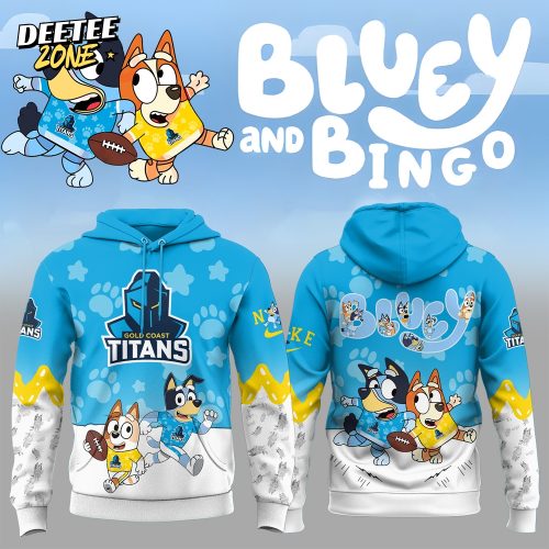 NRL Gold Coast Titans Mixed Bluey and Bingo Hoodie