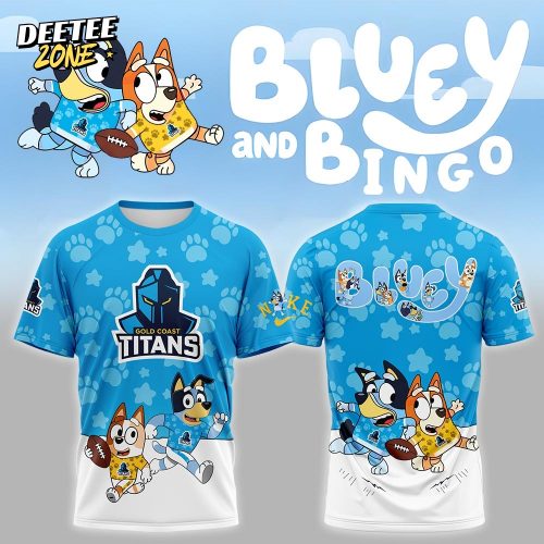 NRL Gold Coast Titans Mixed Bluey and Bingo T-shirt