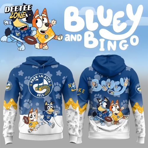 NRL Parramatta Eels Mixed Bluey and Bingo Hoodie