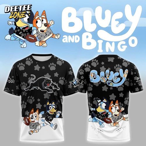 NRL Penrith Panthers Mixed Bluey and Bingo T-shirt