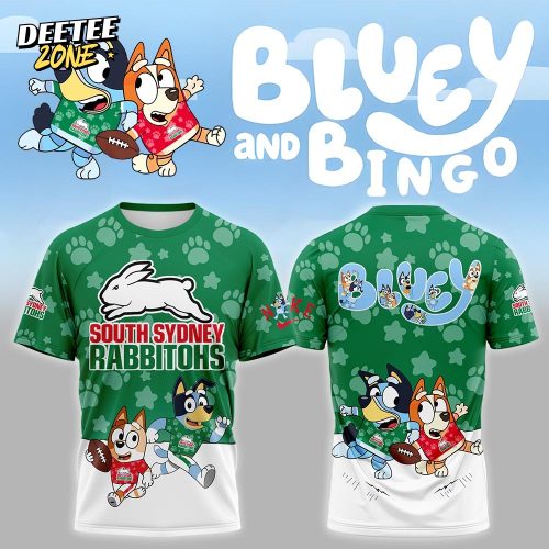 NRL South Sydney Rabbitohs Mixed Bluey and Bingo T-shirt
