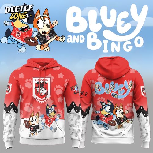 NRL St. George Illawarra Dragons Mixed Bluey and Bingo Hoodie