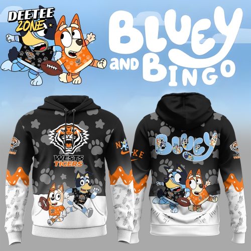 NRL Wests Tigers Mixed Bluey and Bingo Hoodie