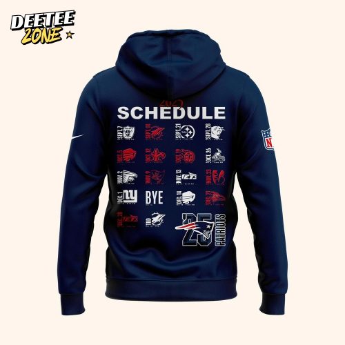 New England Patriots 2025 Schedule Hoodie
