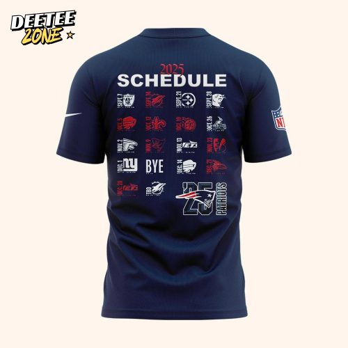 New England Patriots 2025 Schedule T-shirt