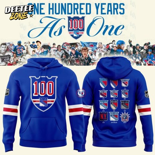 New York Rangers 100 Years “As One” Hoodie – Blue