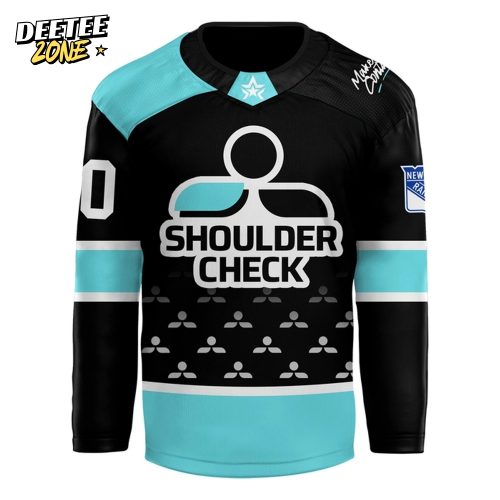 New York Rangers “Shoulder Check” Black Hockey Jersey