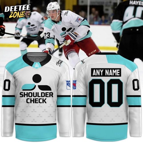 New York Rangers “Shoulder Check” White Hockey Jersey