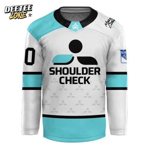 New York Rangers “Shoulder Check” White Hockey Jersey