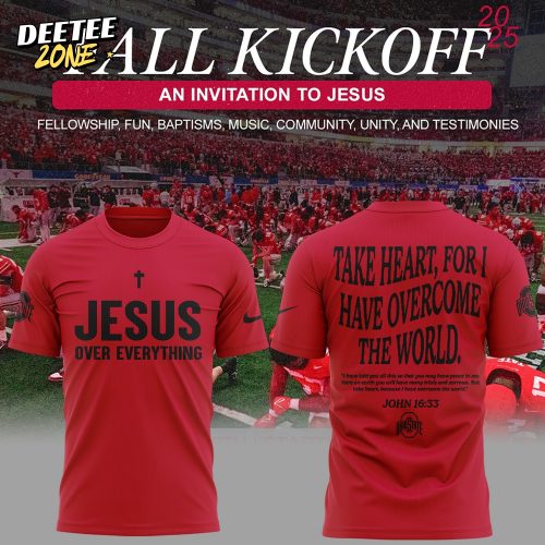 Ohio State Buckeyes Jesus Over Everything 2025 Red Shirt
